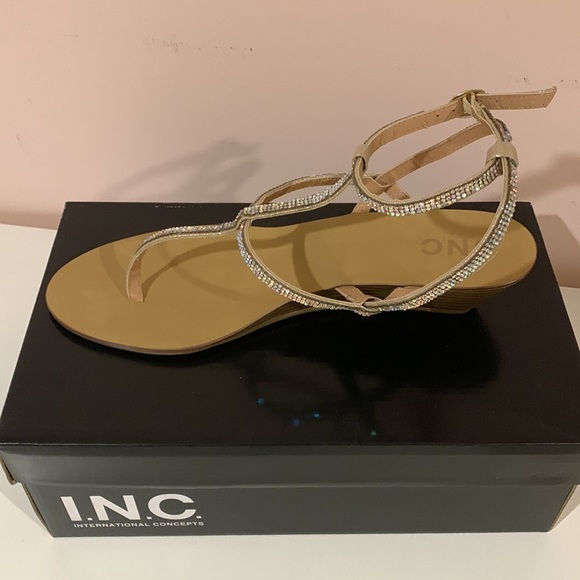 INC Rhinestone ankle strap sandals. - Picture 5 of 7
